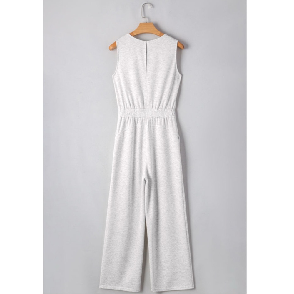 Gray Sleeveless High Waist Jumpsuit - Picture 5 of 6